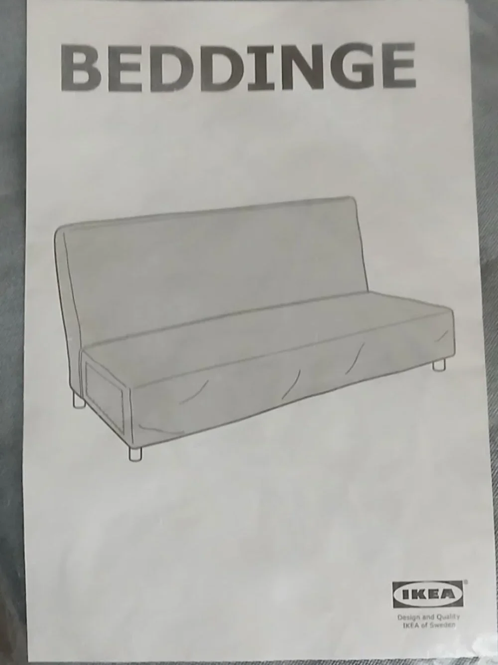 Ikea Beddinge Sofabed Cover - Grey - NEW